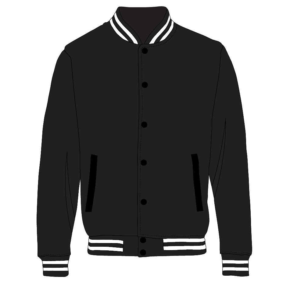 Classic Wool/Leather Varsity Jacket (Black)